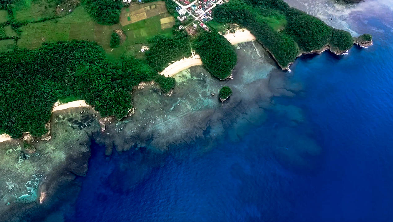 drone picture of talisoy beach in virac catanduanes philippines